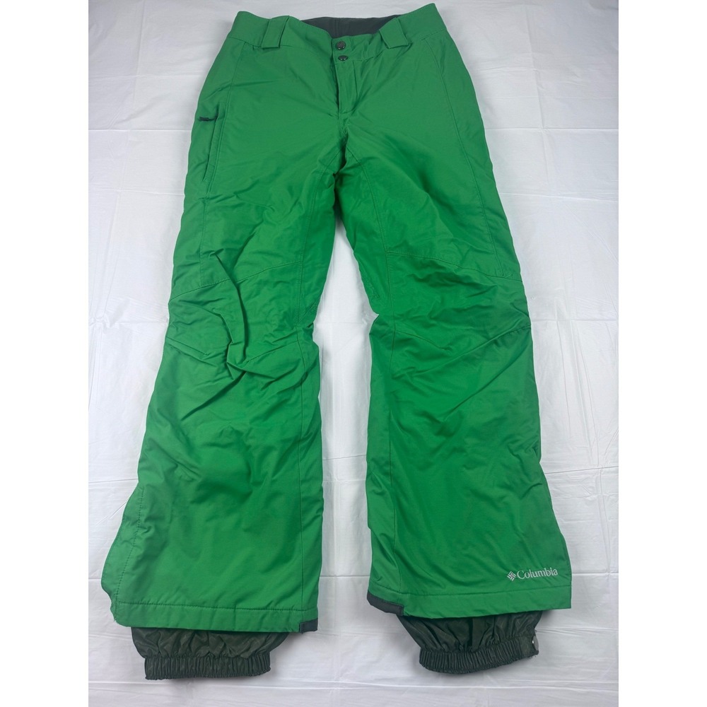 Columbia Womens Omni-Tech Green Waterproof Insulated Snow Pants Small Short Ski